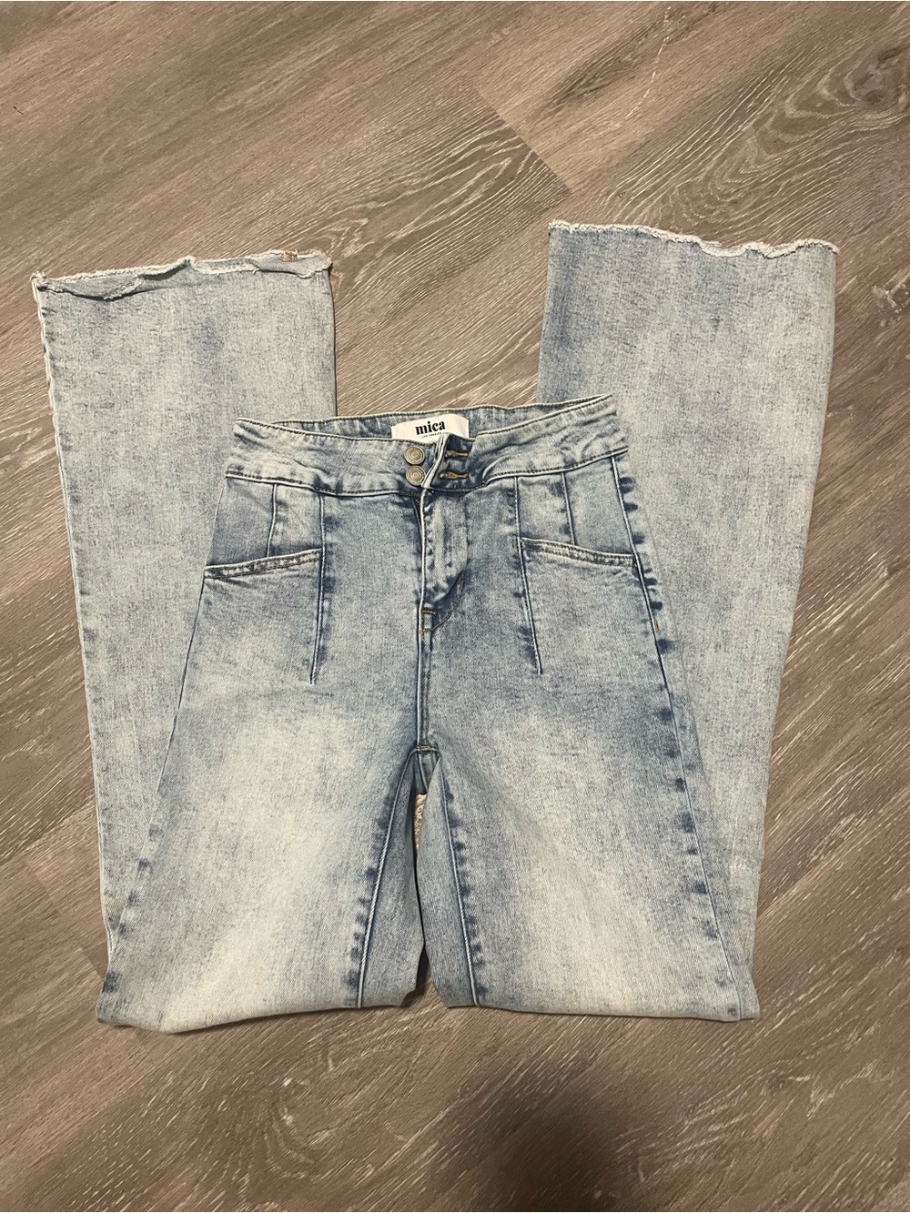 Mica Light Wash High-Rise Wide Leg Jeans